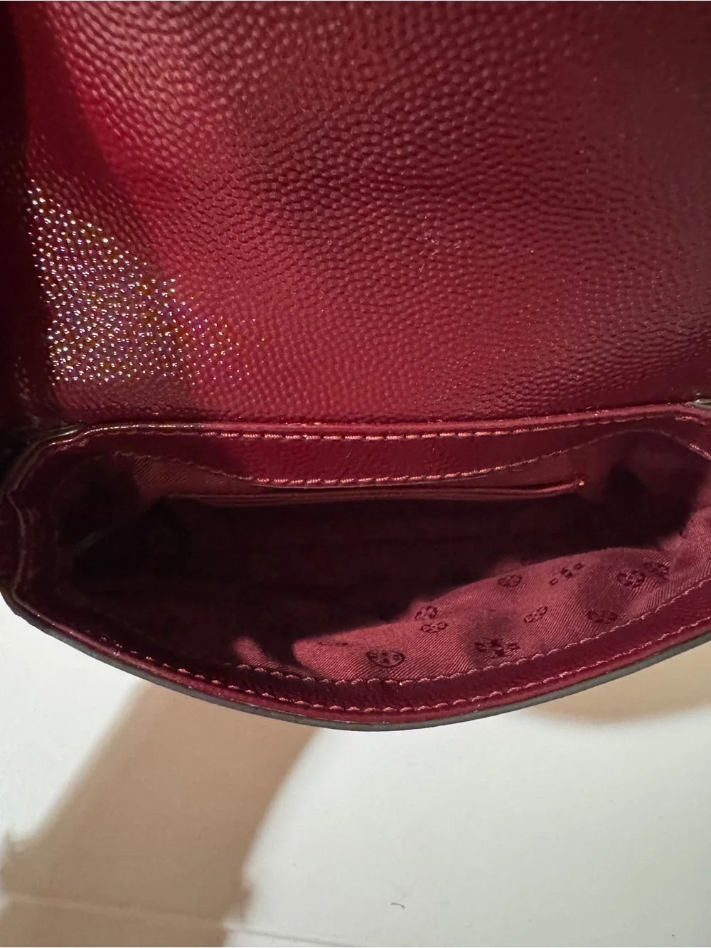 Tory Burch Britten Crossbody Burgundy Leather Gold Hardware